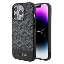 Заредете изображение във визуализатора на галерията – Guess GCube Stripes MagSafe case for iPhone 15 Pro Max - black
