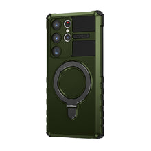 Заредете изображение във визуализатора на галерията – Tel Protect Armor Magsafe Metal Ring Case for Samsung Galaxy S23 Ultra green
