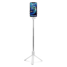 Заредете изображение във визуализатора на галерията – Combo selfie stick with tripod and remote control bluetooth white R1
