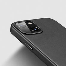 Заредете изображение във визуализатора на галерията – Dux Ducis Grit Leather Case for iPhone 14 Plus Elegant Faux Leather Cover (MagSafe Compatible) Black
