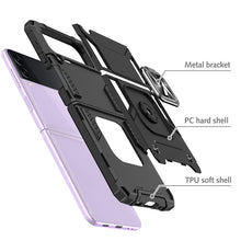 Заредете изображение във визуализатора на галерията – Wozinsky Ring Armor case for Samsung Galaxy Z Flip 4 armored cover magnetic holder ring black
