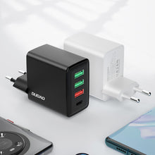 Заредете изображение във визуализатора на галерията – Dudao fast charger 3x USB / 1x USB Type C 20W, PD, QC 3.0 black (A5H)
