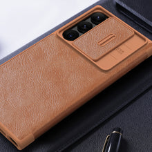 Заредете изображение във визуализатора на галерията – Nillkin Qin Leather Pro Case for Samsung Galaxy S23 Ultra Flip Cover Camera Cover red
