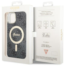 Заредете изображение във визуализатора на галерията – Original Case GUESS hardcase 4G MagSafe GUHMP14SH4STK for Iphone 14 black
