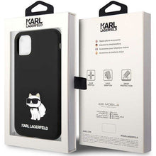 Заредете изображение във визуализатора на галерията – Karl Lagerfeld KLHCN61SNCHBCK iPhone 11/ XR hardcase black/black Silicone Choupette
