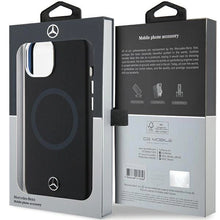 Заредете изображение във визуализатора на галерията – Mercedes Silicone Bicolor MagSafe case for iPhone 15 - black
