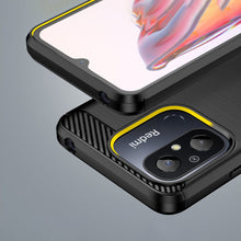 Заредете изображение във визуализатора на галерията – Carbon Case for Xiaomi Redmi 11A / Poco C55 / Redmi 12C Flexible Silicone Carbon Cover Black
