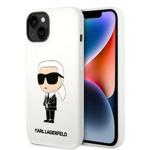 Заредете изображение във визуализатора на галерията – Karl Lagerfeld KLHCP14SSNIKBCH iPhone 14 6.1" hardcase white/white Silicone Ikonik
