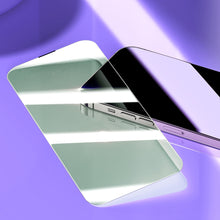 Заредете изображение във визуализатора на галерията – Baseus Full Screen Tempered Glass for iPhone 14 Pro Max with Anti Blue Light Filter and 0.3mm Speaker Cover + Mounting Frame
