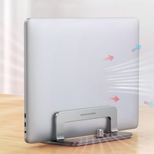 Заредете изображение във визуализатора на галерията – Ugreen aluminum vertical stand holder laptop tablet silver (LP258)
