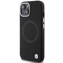 Заредете изображение във визуализатора на галерията – BMW Signature Liquid Silicone MagSafe case for iPhone 15 Plus - black
