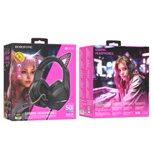Заредете изображение във визуализатора на галерията – Borofone Headphones BO106 Cute Car Ear bluetooth gaming phantom cat
