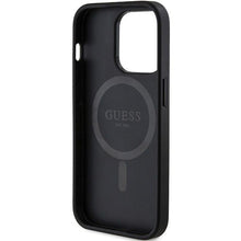 Заредете изображение във визуализатора на галерията – Original faceplate case GUESS GUHMP15XG4GFRK for iPhone 15 Pro Max (Magsafe / 4G Ring classic logo / black)
