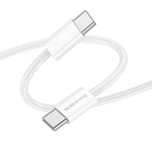 Заредете изображение във визуализатора на галерията – Borofone Cable BX103 Original - Type C to Typ C - 60W 3A 1 metre white

