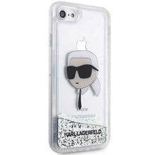 Заредете изображение във визуализатора на галерията – Karl Lagerfeld KLHCI8LNKHCH iPhone 7/8/ SE 2020/2022 silver/silver hardcase Glitter Karl Head
