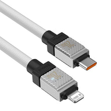 Заредете изображение във визуализатора на галерията – BASEUS cabel Type C to Apple Lightning 8-pin CoolPlay Fast Charging 20W 1m white CAKW000002
