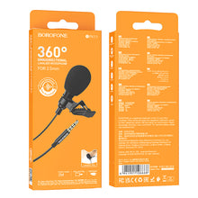 Заредете изображение във визуализатора на галерията – Borofone Lavalier microphone BFK11 Elegant jack 3,5mm black
