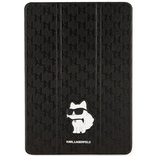 Заредете изображение във визуализатора на галерията – Karl Lagerfeld KLFC10SAKHPCK iPad 10.2" Folio Magnet Allover Cover black/black Saffiano Monogram Choupette
