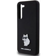 Заредете изображение във визуализатора на галерията – Karl Lagerfeld Silicone Choupette Metal Pin case for Samsung Galaxy S23+ - black
