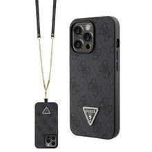Заредете изображение във визуализатора на галерията – Original faceplate case GUESS GUHCP13LP4TDSCPK for iPhone 13 PRO (Metal Logo Starss Crossbody / black)
