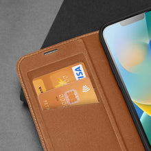 Заредете изображение във визуализатора на галерията – Dux Ducis Skin X2 case for iPhone 14 Plus case with magnetic flap brown
