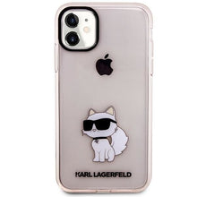 Заредете изображение във визуализатора на галерията – Karl Lagerfeld KLHCN61HNCHTCP iPhone 11 / Xr 6.1" pink/pink hardcase Ikonik Choupette
