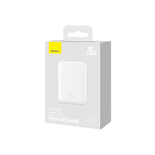 Заредете изображение във визуализатора на галерията – Baseus Magnetic Mini Power Bank with MagSafe 15W / PD Quick Charge QC 20W 10000mAh White (Overseas Edition) + Xiaobai Series USB-C Cable - USB-C 60W 3A 0.5m White
