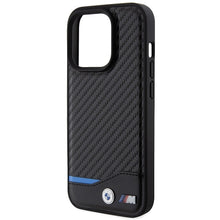 Заредете изображение във визуализатора на галерията – Original Case BMW Leather Carbon BMHCP15L22NBCK for Iphone 15 Pro Black
