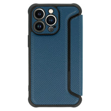 Заредете изображение във визуализатора на галерията – Razor Carbon Book Case for Iphone 14 Pro Max navy
