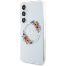 Заредете изображение във визуализатора на галерията – Guess IML Flowers Wreath MagSafe case for Samsung Galaxy S24+ - transparent
