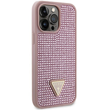 Заредете изображение във визуализатора на галерията – Original Case GUESS Rhinestone Triangle hardcase GUHCP14XHDGTPP for Iphone 14 Pro Max pink

