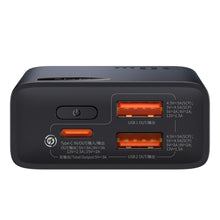 Заредете изображение във визуализатора на галерията – Baseus Adaman2 powerbank with digital display 10000mAh 30W 2 x USB / 1x USB Type C Overseas Edition PD QC SCP black (PPAD040101)
