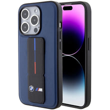 Заредете изображение във визуализатора на галерията – BMW M Grip Stand Bicolor case for iPhone 15 Pro - navy blue
