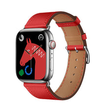 Заредете изображение във визуализатора на галерията – HOCO strap for Apple Watch 42/44/45/49mm Elegant leather WA17 red
