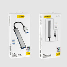 Заредете изображение във визуализатора на галерията – Dudao HUB 4in1 USB-A - 4x USB-A (3 x USB2.0 / USB3.0) 6.3cm black (A16B)
