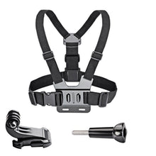 Заредете изображение във визуализатора на галерията – Adjustable harness for a sports camera with a rotating tripod and a phone stand
