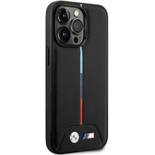 Заредете изображение във визуализатора на галерията – Case BMW BMHCP14L22PVTK iPhone 14 Pro 6.1" black/black Quilted Tricolor
