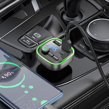 Заредете изображение във визуализатора на галерията – Borofone Transmitter FM BC48 Broad MP3, Bluetooth - 2xUSB + Type C - QC 3.0 18W black
