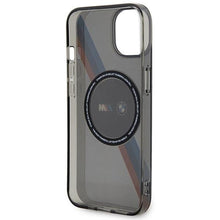 Заредете изображение във визуализатора на галерията – Case BMW BMHMP14SHDTK iPhone 14 6.1" grey/grey Tricolor Stripes MagSafe
