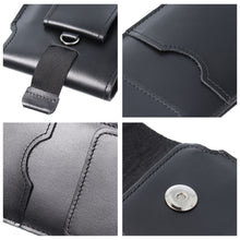 Заредете изображение във визуализатора на галерията – ROYAL - Leather universal flap pocket / black - Size 2XL+wide - SAMSUNG A12 / NOTE 9 / XIAOMI REDMI NOTE 10 PRO

