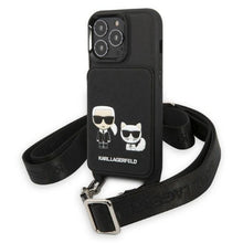 Заредете изображение във визуализатора на галерията – Karl Lagerfeld KLHCP13LSAKCHSK iPhone 13 Pro / 13 6.1" Hardcase Saffiano Karl &amp; Choupette Embossed

