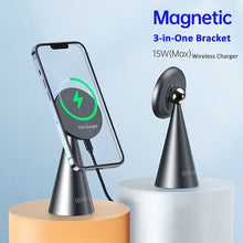 Заредете изображение във визуализатора на галерията – Dux Ducis Duzzona wireless charger W3 Magsafe - with desktop and car holder 15W grey
