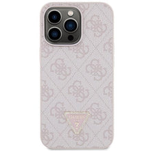 Заредете изображение във визуализатора на галерията – Guess GUHCP13LP4TDSCPP case for iPhone 13 Pro / 13 - pink Crossbody 4G Metal Logo

