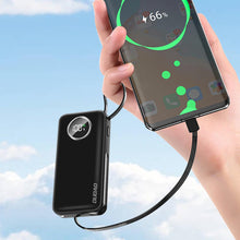 Заредете изображение във визуализатора на галерията – Dudao powerbank 10000mAh USB-A / USB-C 22.5W with built-in Lightning cable and USB-C white (K15sW)
