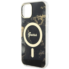 Заредете изображение във визуализатора на галерията – Original Case GUESS hardcase Golden Marble MagSafe GUHMP14SHTMRSK for Iphone 14 black
