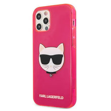 Заредете изображение във визуализатора на галерията – Karl Lagerfeld KLHCP12LCHTRP iPhone 12 Pro Max 6,7" różowy/pink hardcase Glitter Choupette Fluo
