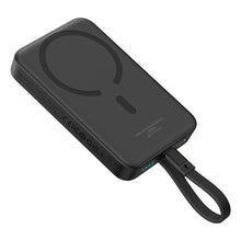 Заредете изображение във визуализатора на галерията – Baseus Magnetic Mini MagSafe 10000mAh 30W powerbank with built-in Lightning cable - black + Baseus Simple Series USB-C - USB-C 60W 0.3m cable
