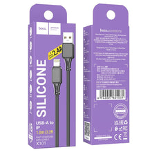 Заредете изображение във визуализатора на галерията – HOCO cable USB to iPhone Lightning 8-pin 2,4A Assistant X101 black (30pcs/box)
