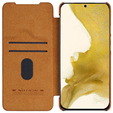 Заредете изображение във визуализатора на галерията – Nillkin Qin Leather Pro Case for Samsung Galaxy S23 Flip Cover Camera Cover Brown
