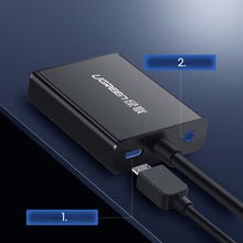 Заредете изображение във визуализатора на галерията – Ugreen cable adapter cable HDMI (male) - VGA (female) black (MM102)
